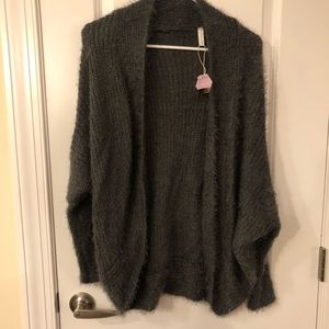 NWT. Fuzzy Knit Dolman Cardigan